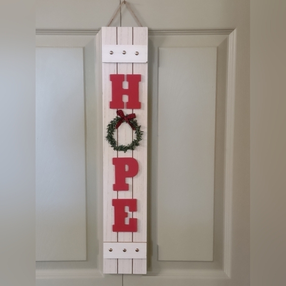 24" NWT Christmas Hanging Sign Hope Xmas Decor - Picture 1 of 1
